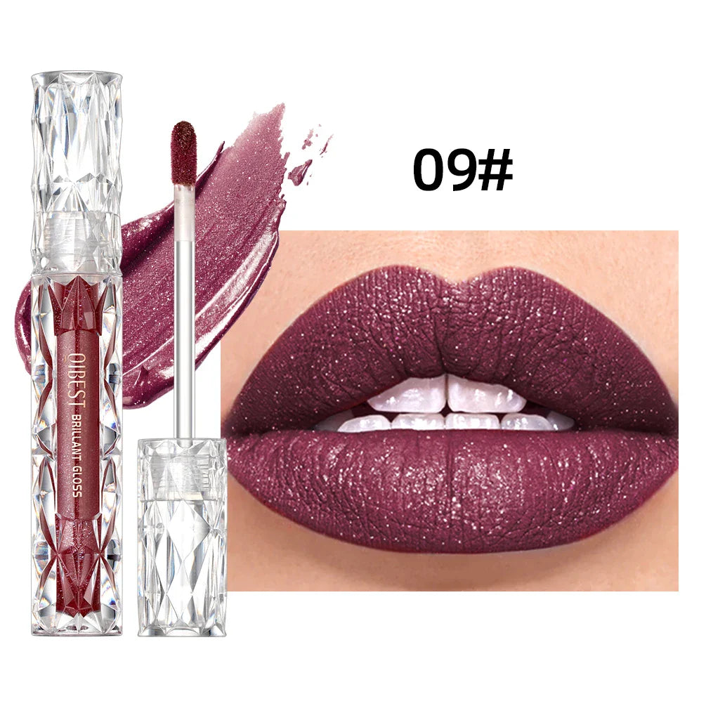 QIBEST Waterproof Diamond Shimmer Glitter Lip Gloss