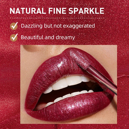 QIBEST Waterproof Diamond Shimmer Glitter Lip Gloss