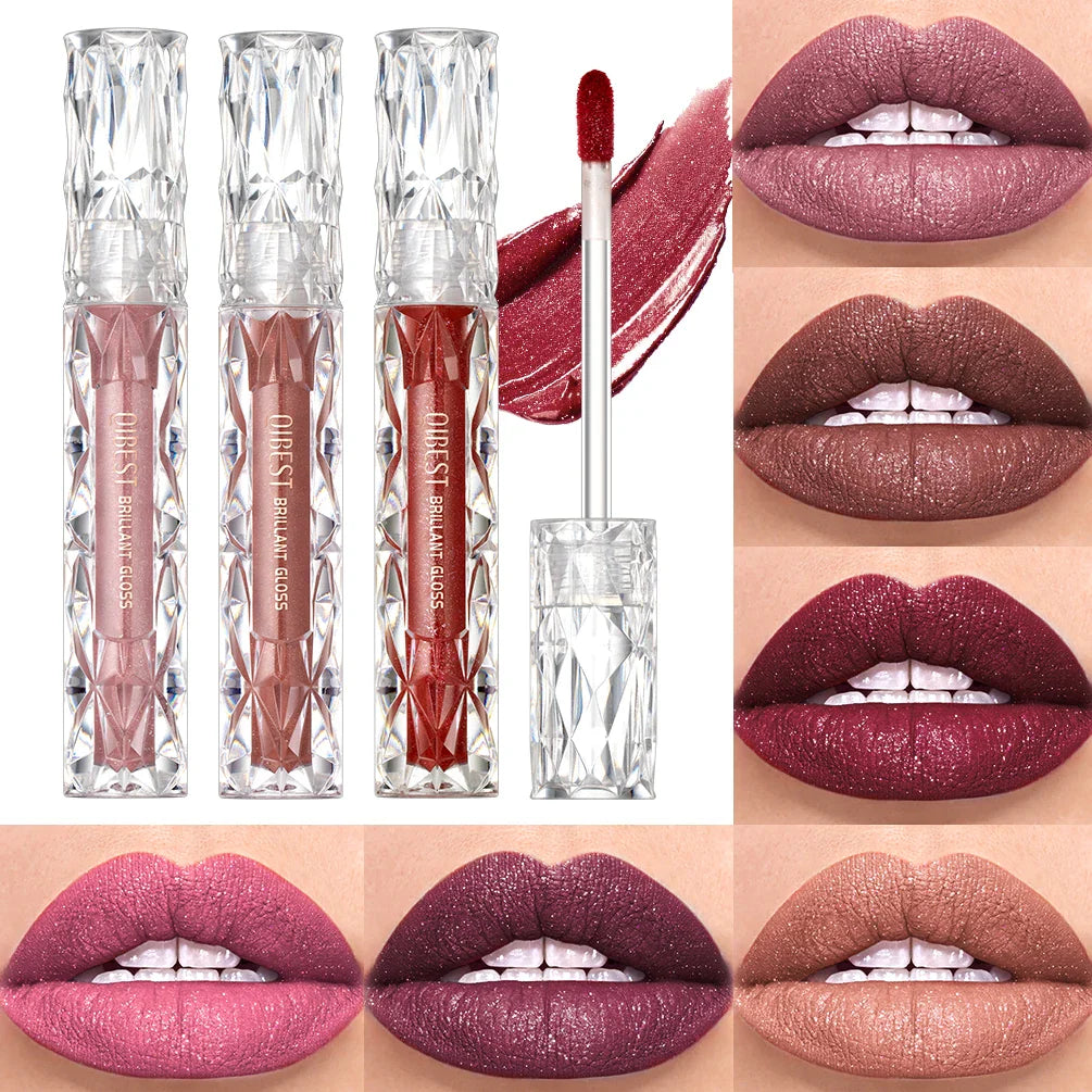 QIBEST Waterproof Diamond Shimmer Glitter Lip Gloss