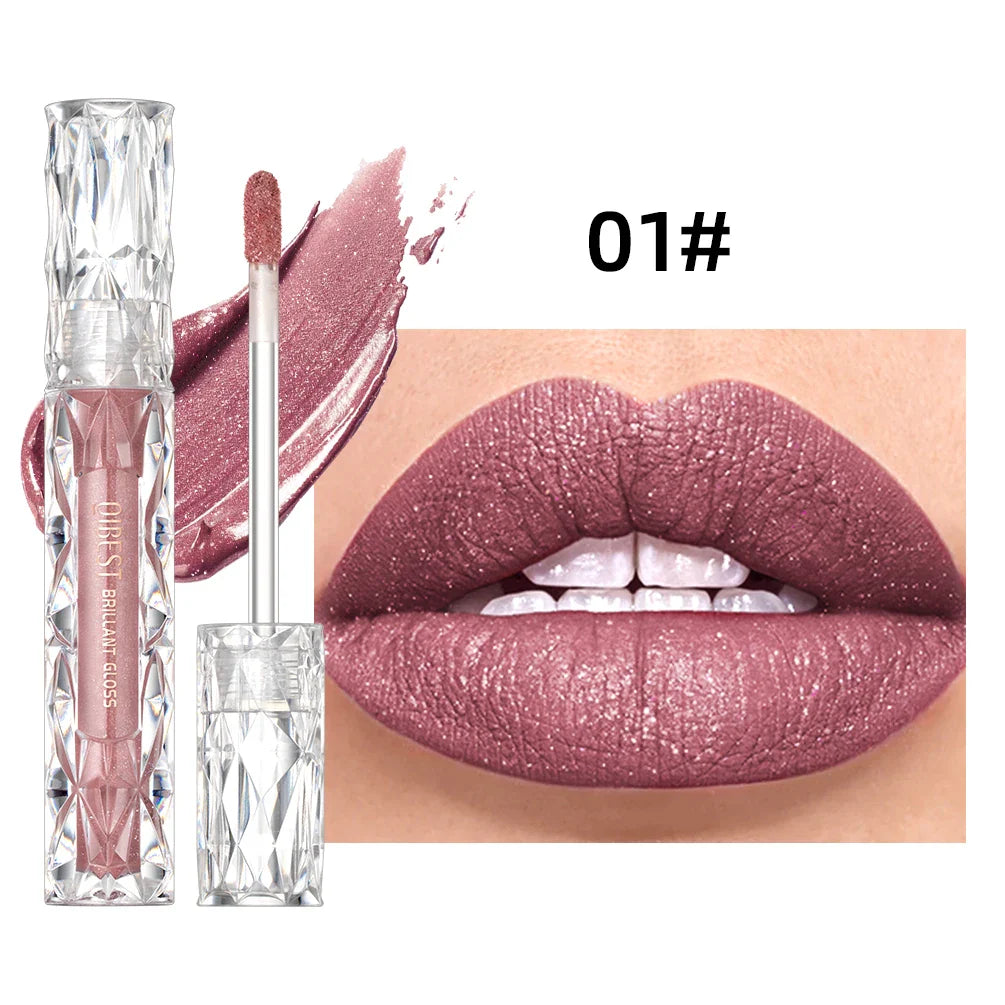 QIBEST Waterproof Diamond Shimmer Glitter Lip Gloss