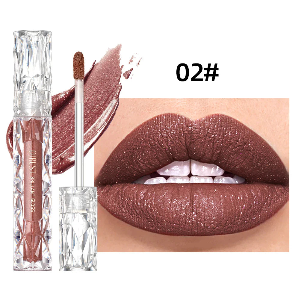 QIBEST Waterproof Diamond Shimmer Glitter Lip Gloss