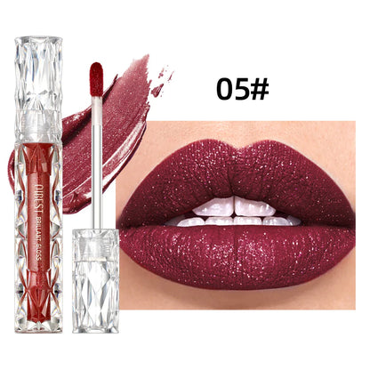 QIBEST Waterproof Diamond Shimmer Glitter Lip Gloss