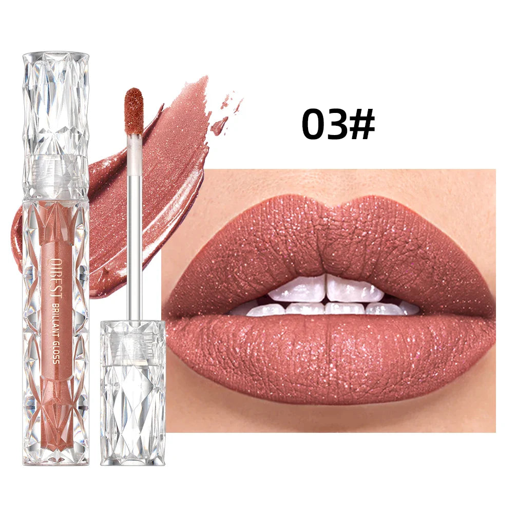 QIBEST Waterproof Diamond Shimmer Glitter Lip Gloss