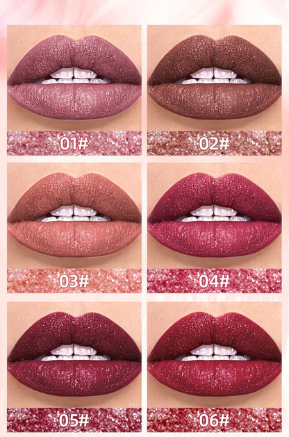 QIBEST Waterproof Diamond Shimmer Glitter Lip Gloss