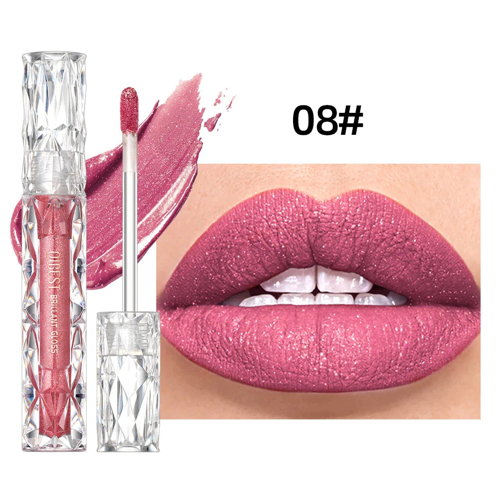 QIBEST Waterproof Diamond Shimmer Glitter Lip Gloss