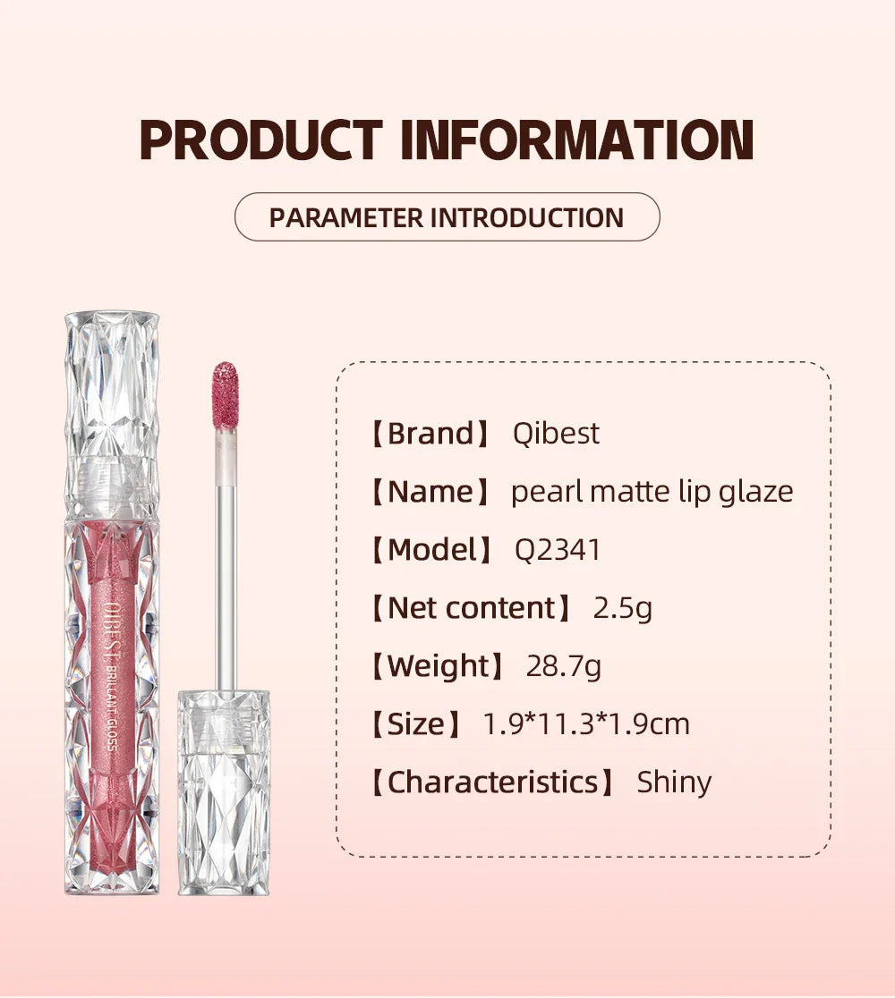 QIBEST Waterproof Diamond Shimmer Glitter Lip Gloss